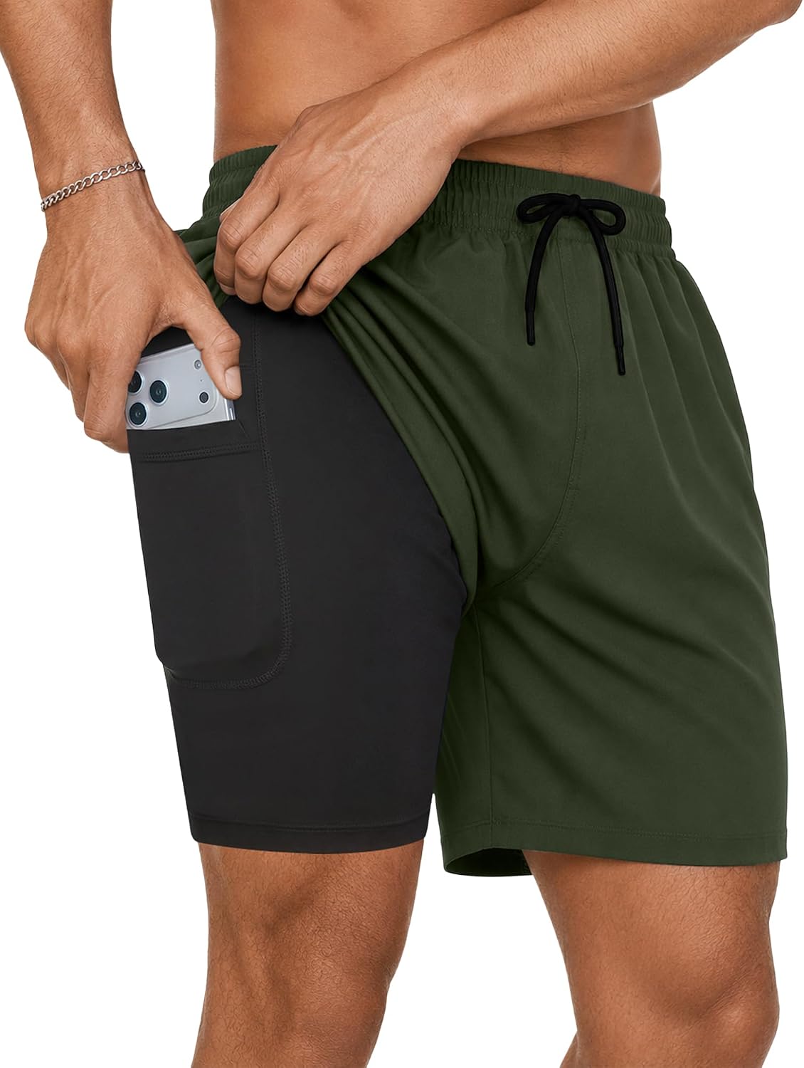 Thumbnail 6 de YUTYTH Mens Swim Shorts with Compression Liner – 2 in 1 Quick-Dry Board Shorts