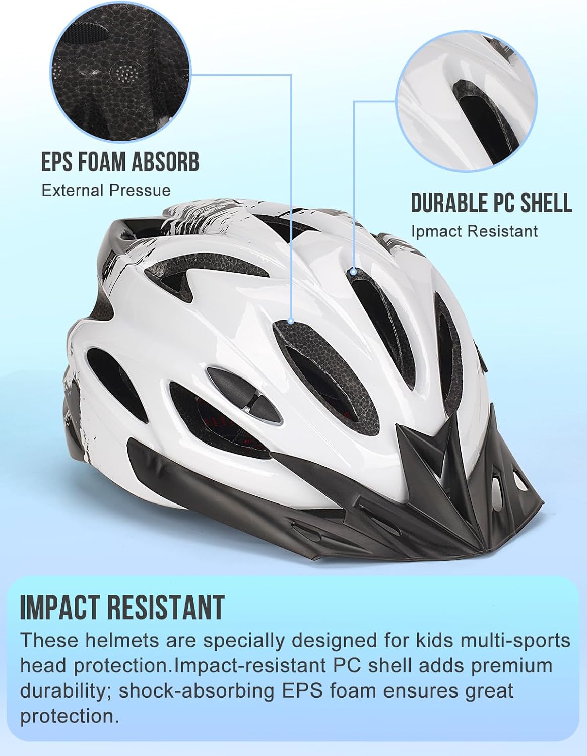 Detalle de Kids Bike Helmet for Boys & Girls (50-59cm) – Adjustable, 3-15 Years, Multi-Sport Safety