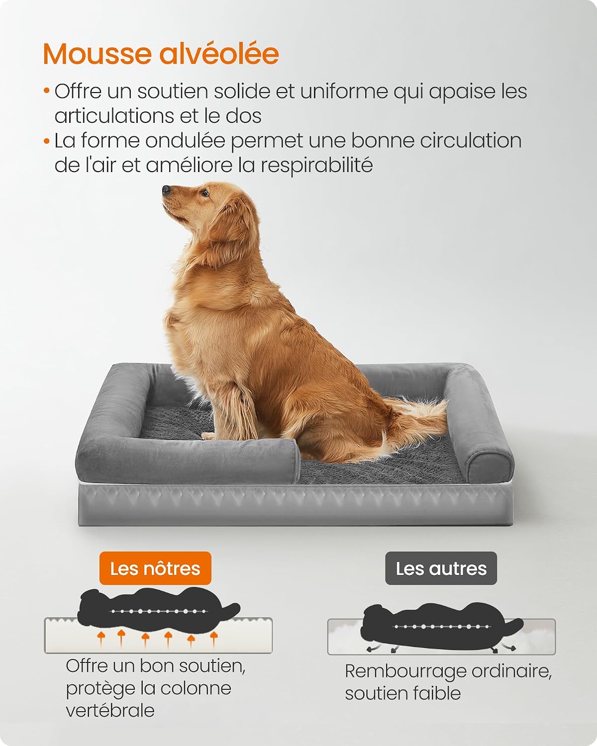 Detalle de Feandrea Panier orthopédique pour chien 106 × 76 × 18 cm