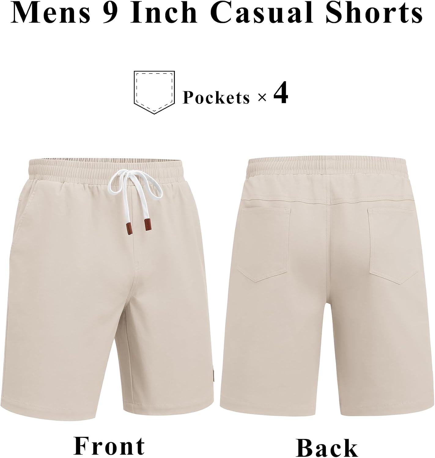 Thumbnail 6 de COOFANDY Men's Cotton Chino Shorts 9 Inch: Relaxed, Breathable Summer Short with Pockets