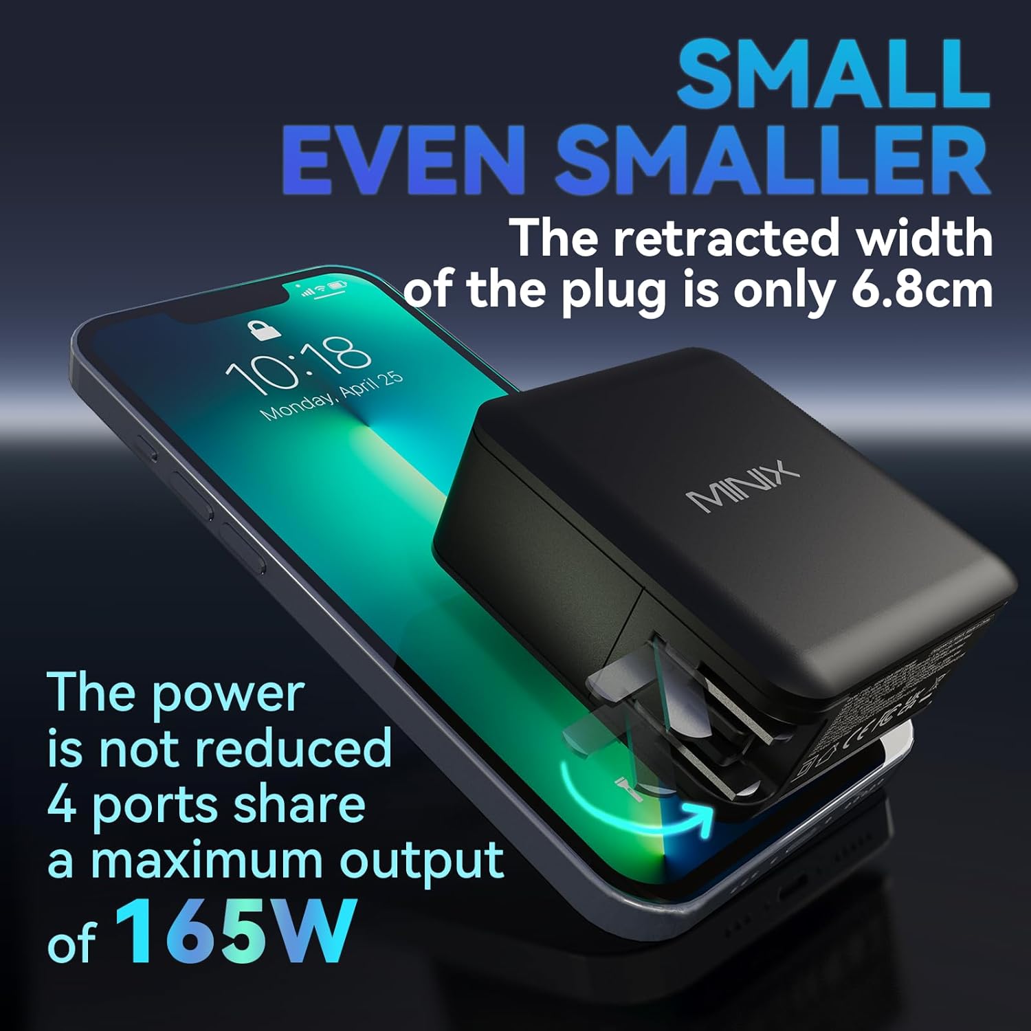 Thumbnail 3 de MINIX 165W GaN II Charger with 4 Ports (PD 3.1, 140W)