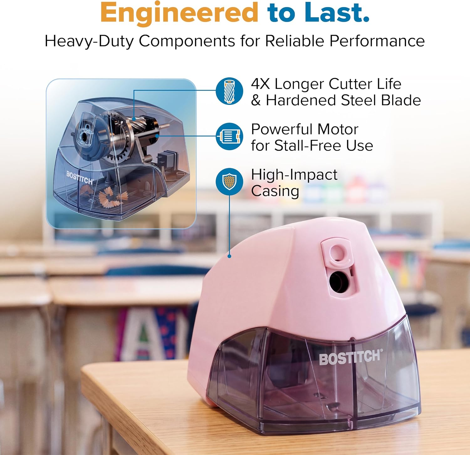 Detalle de Bostitch Electric Pencil Sharpener, Pink
