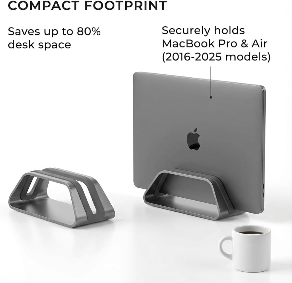Thumbnail 2 de HumanCentric 401-1024-S 縦型ノートPCスタンド アルミ製・シルバー、交換式インサート