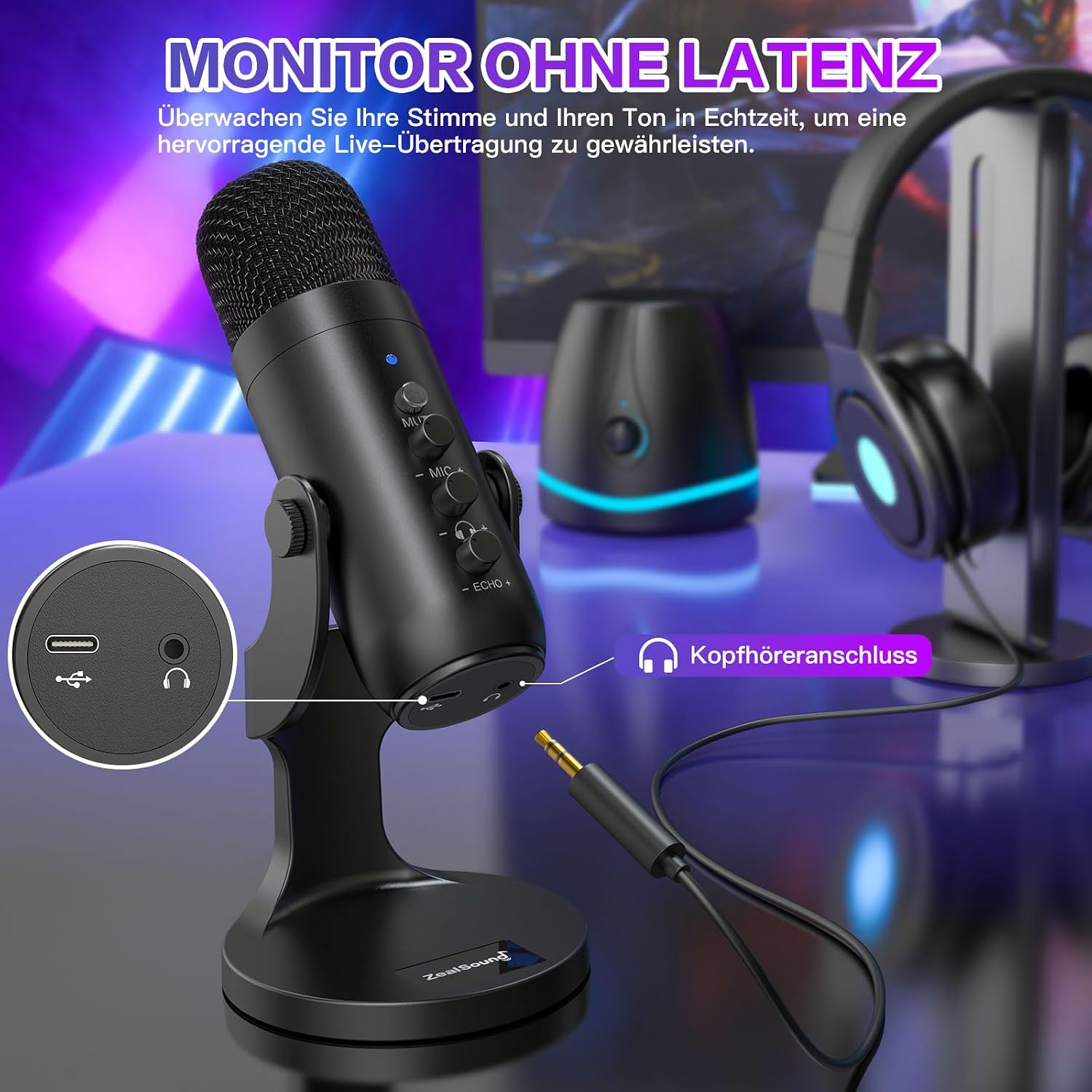Detalle 2 de zealsound USB Mikrofon 1,8 m đ