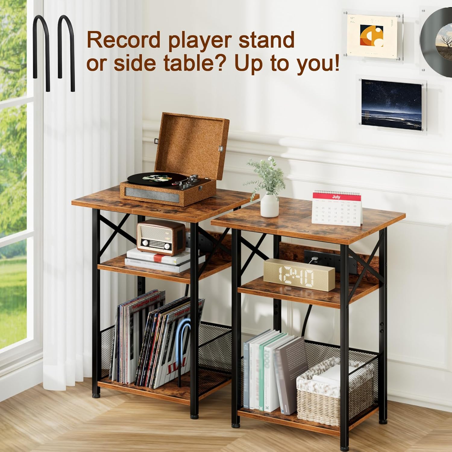 Thumbnail 4 de AMHANCIBLE Record Player Stand 48cm