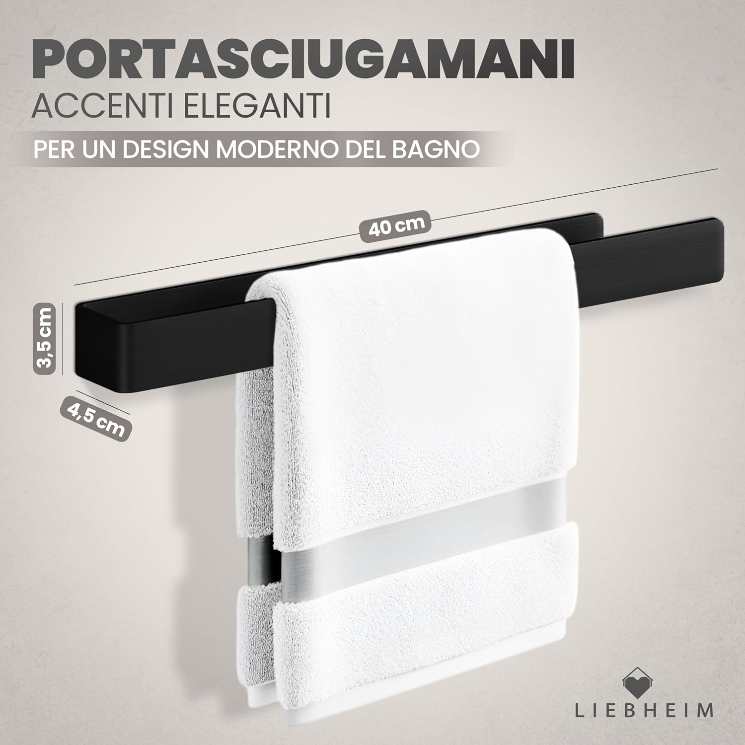 Detalle 2 de LIEBHEIM Porta Asciugamani bagno 40 cm
