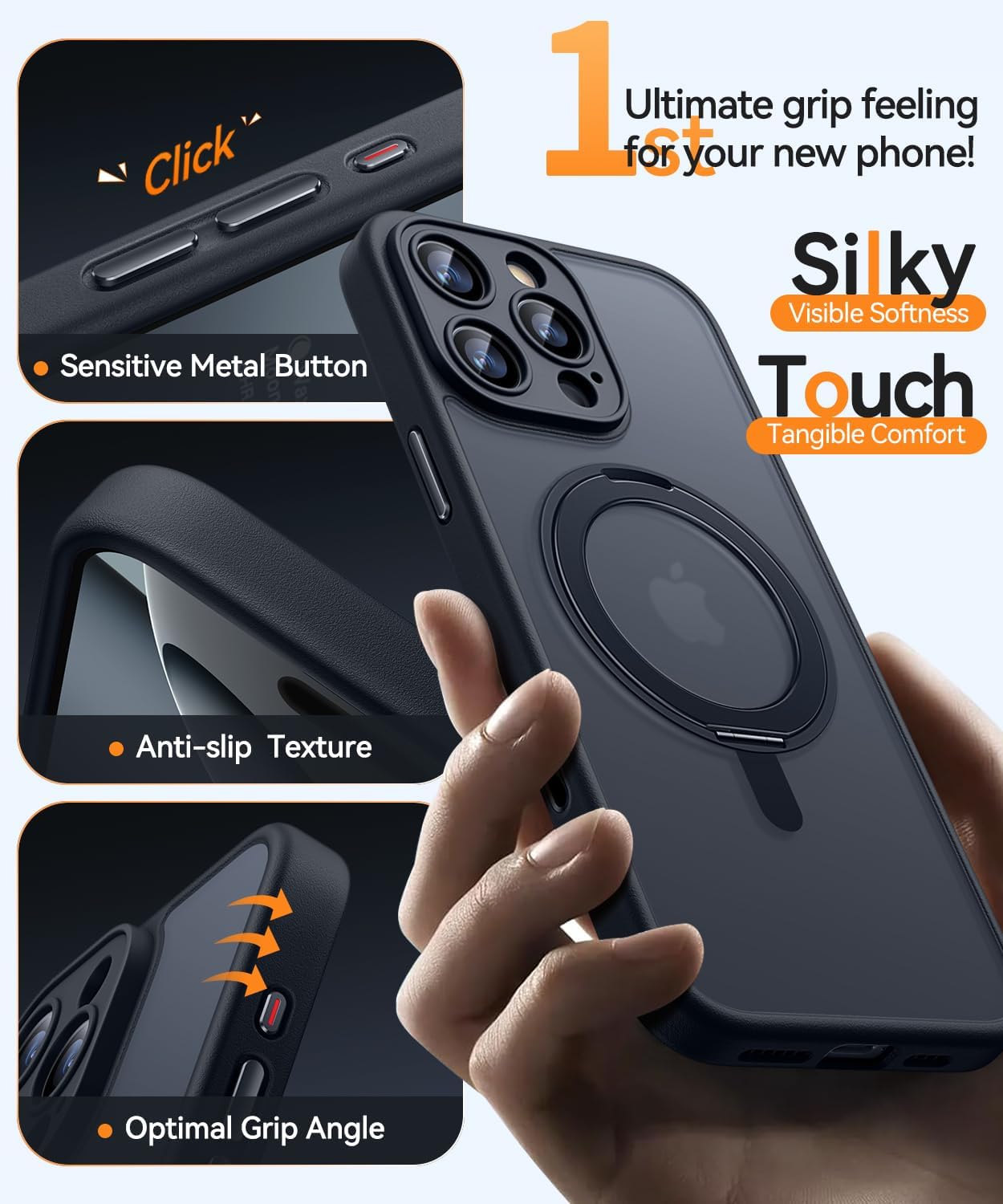 Thumbnail 5 de CANSHN Cover per iPhone 16 Pro Max (6.9 pulgadas): protezione completa con supporto magnetico 360°