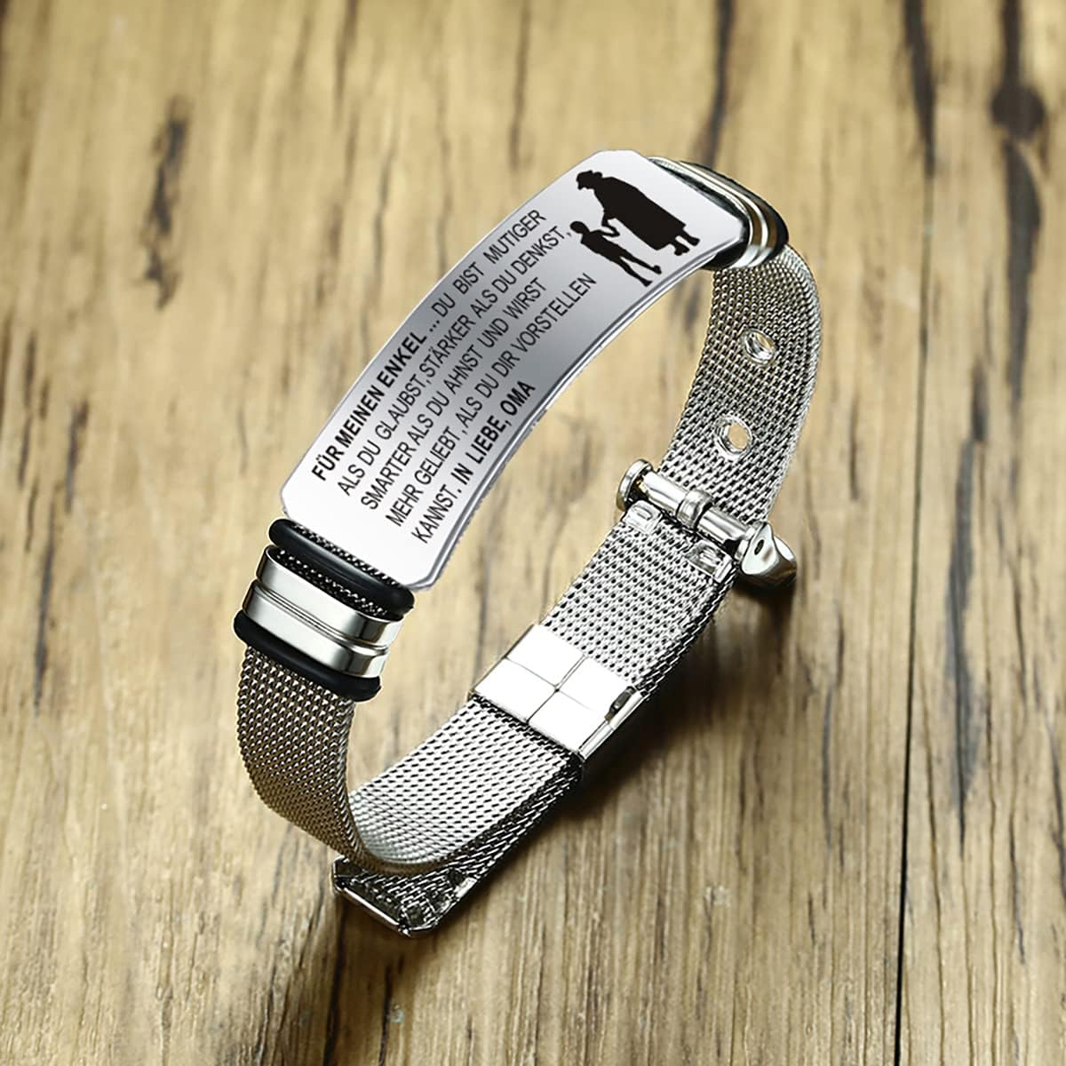 Thumbnail 5 de YOTHIWAD personalisiertes Armband mit Gravur für Enkelin/Enkel – verstellbar, 316L Edelstahl, inspirierendes Zitat