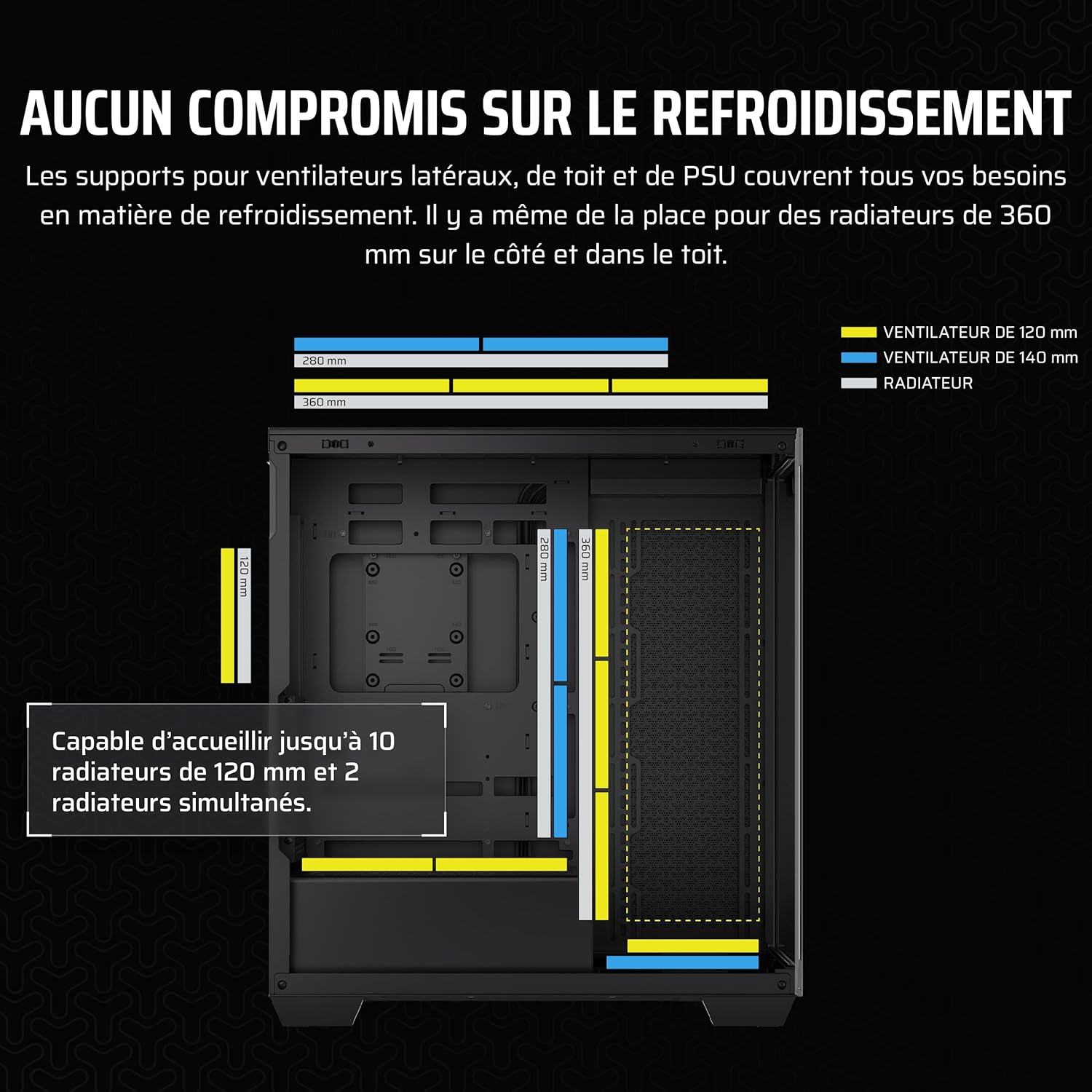 Thumbnail 4 de CORSAIR 3500X Boîtier ATX 10 ventilateurs max