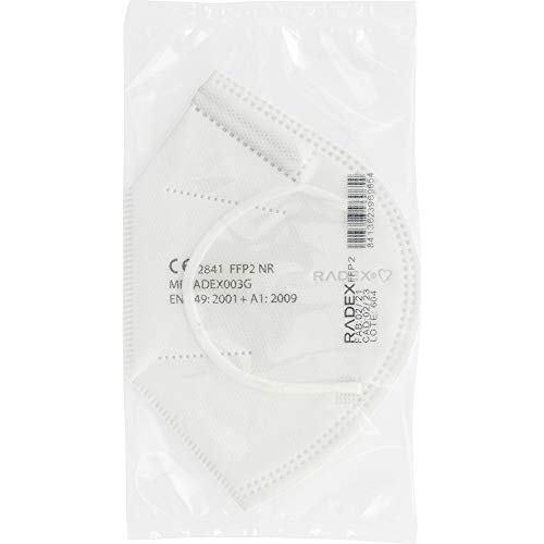 Detalle de Grafoplas I Pack de 25 Mascarillas FFP2 Blancas de Radex – Protección Premium y Comodidad