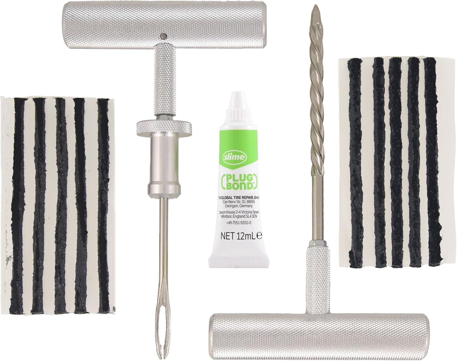 Detalle 2 de Slime 20290-5 bandenplugset met aluminium T-greep, ruimer en 10 reparatiekoorden