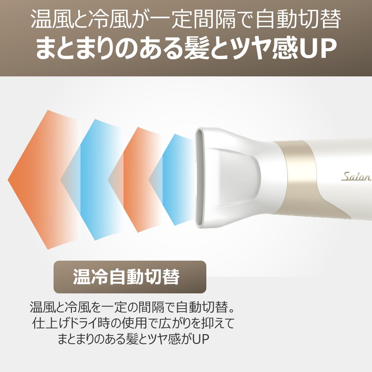 Detalle de コイズミ サロンセンス KHD-9971/WH ヘアドライヤー、温冷自動切替・低温風・5段階風量