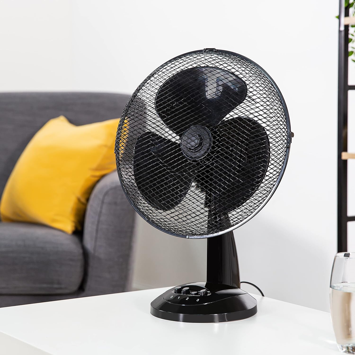 Thumbnail 1 de Zanussi ZNPDF1221B 12-inch portable desk fan (black) with 3 speed settings