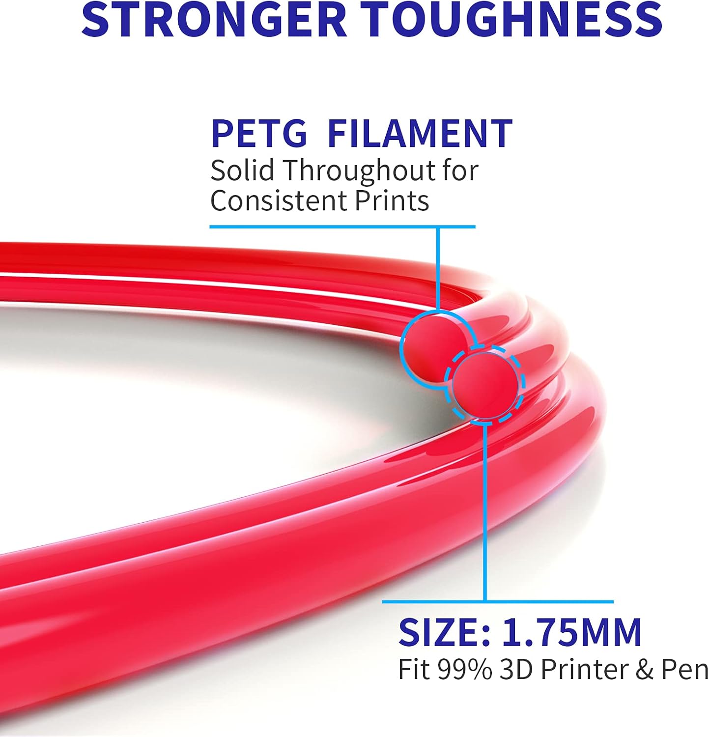 Thumbnail 2 de GEEETECH PETG Filament 1,75 mm, 1 kg, Rot – Präzise, belastbar und kompatibel