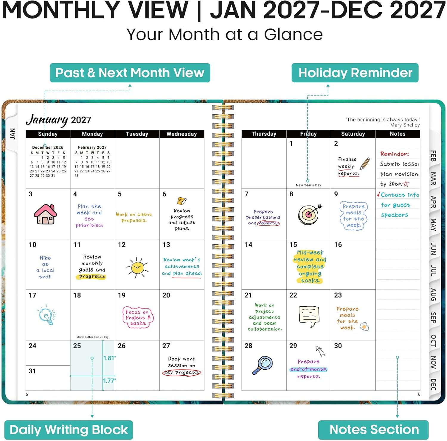 Detalle 2 de 2027 Planner, 8.5" x 11