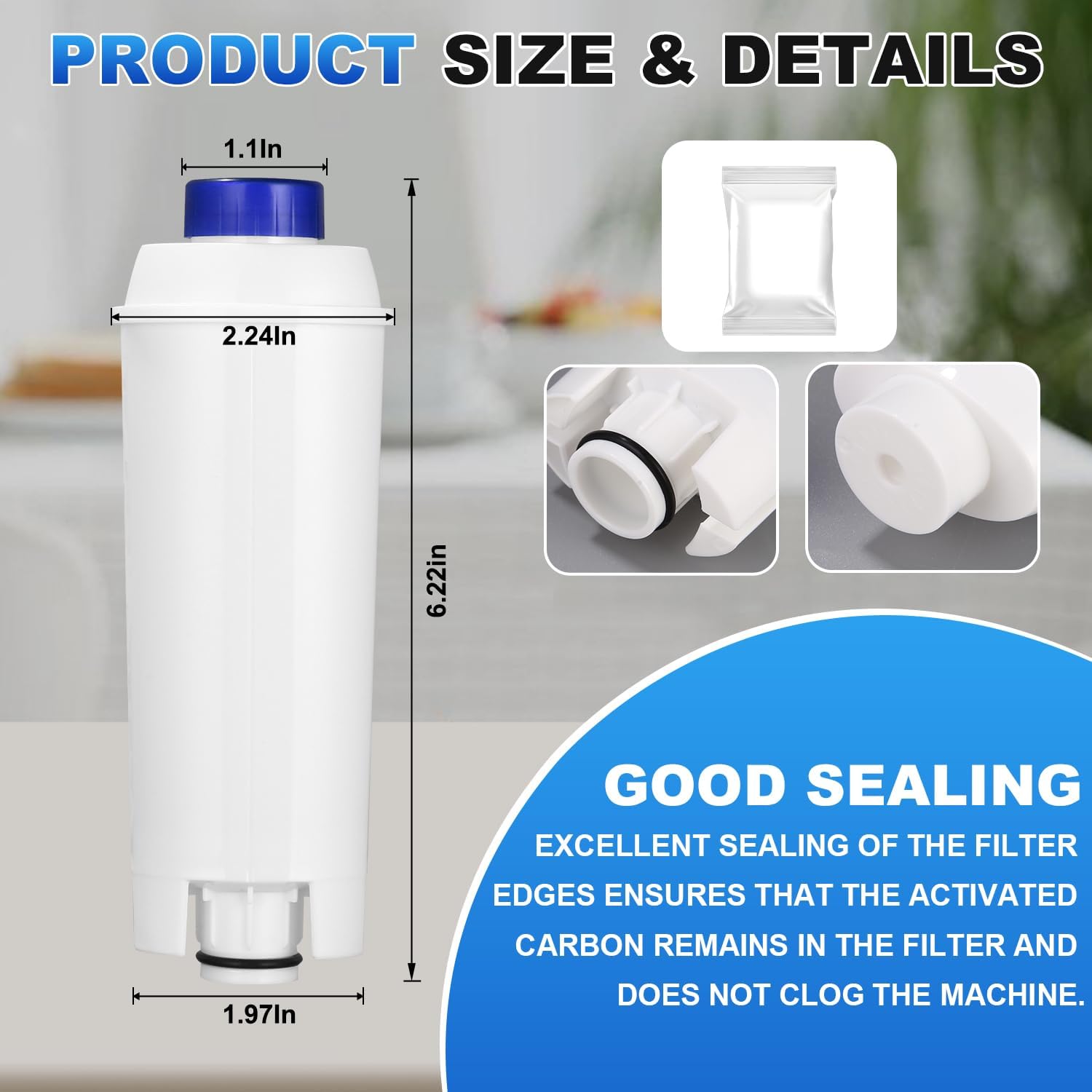Thumbnail 6 de Azyvum Filtre à Eau 6 Pièces waterfilter voor De’Longhi, actieve kool