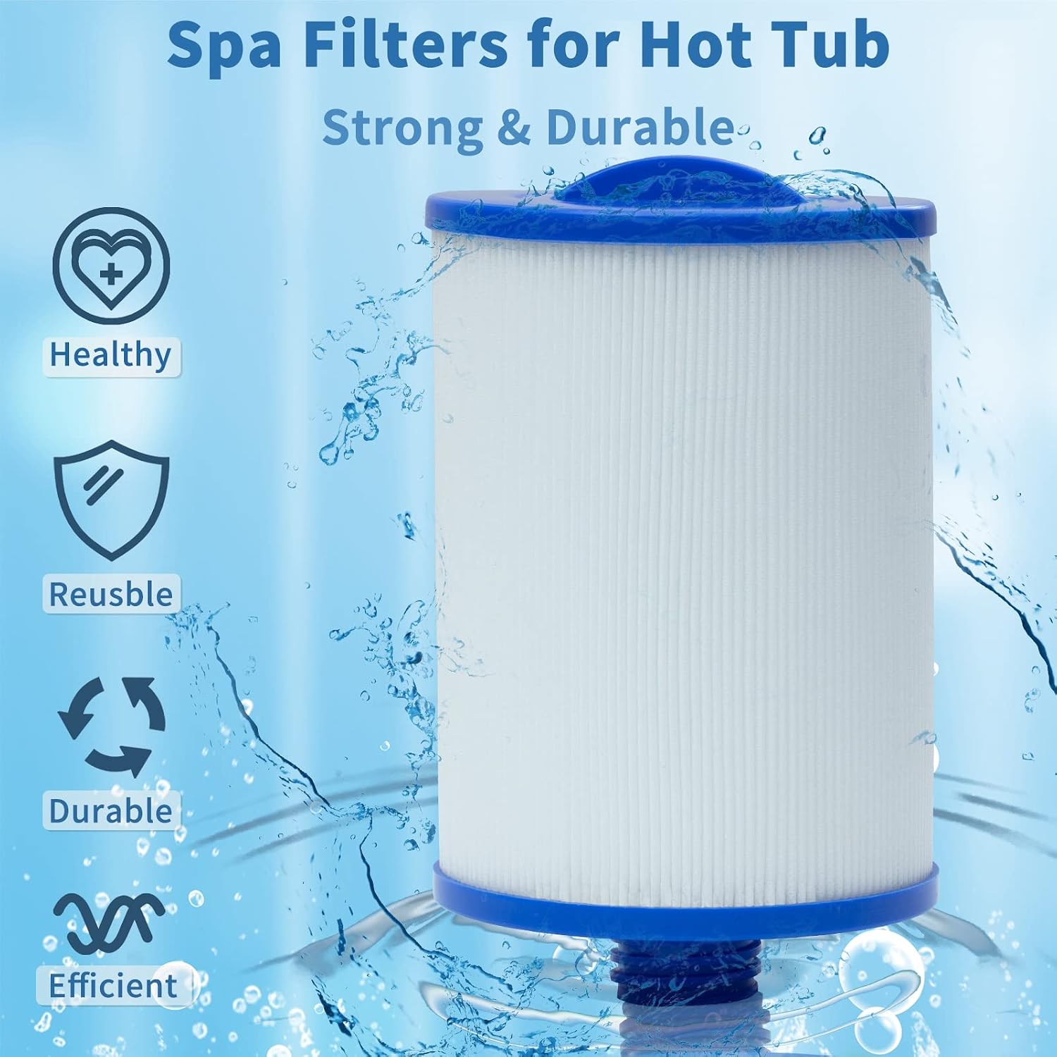 Detalle 2 de JEFFEL PWW50 whirlpoolfilter, 2 stuks met filteroppervlak van 45 m²