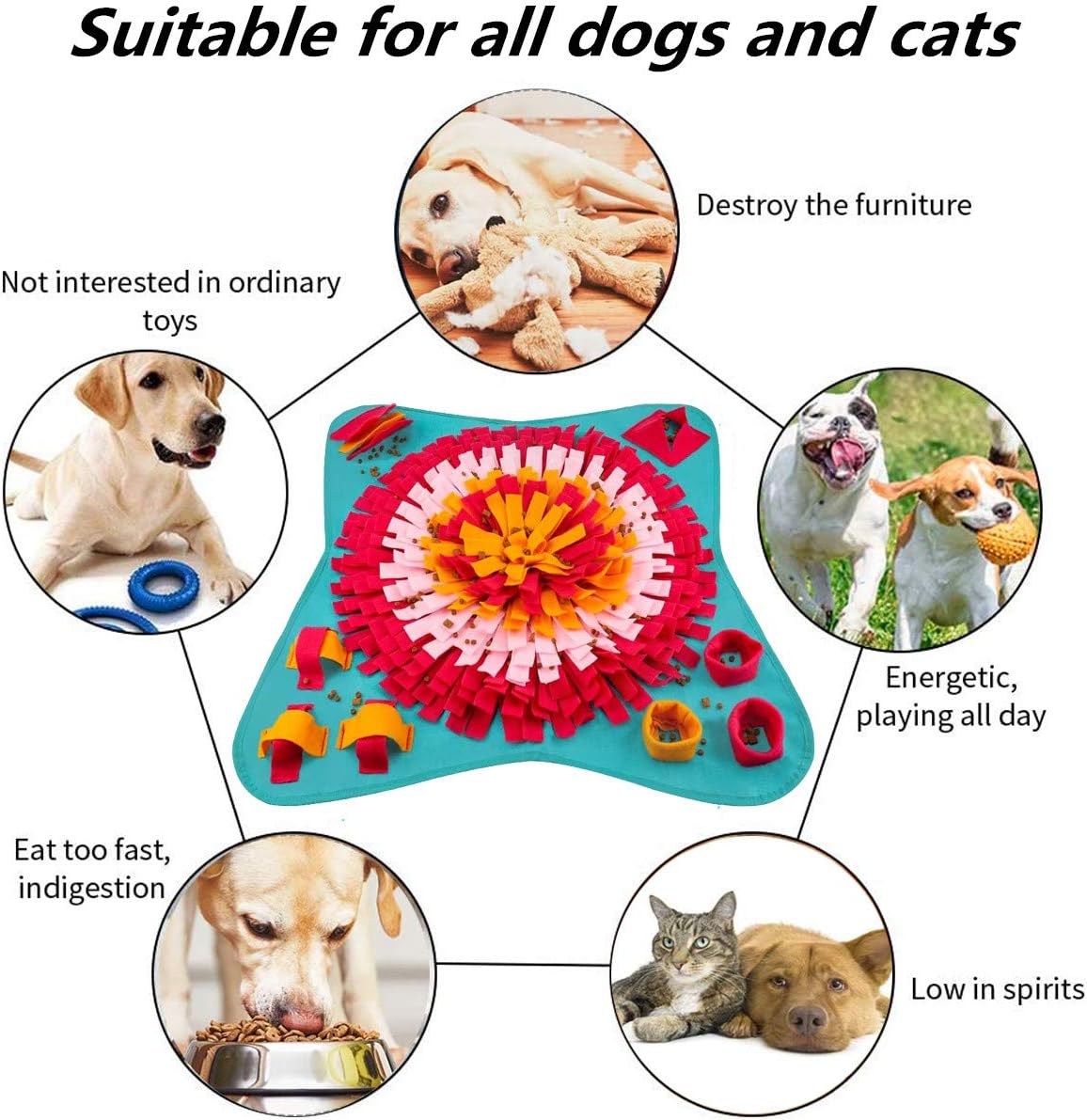 Thumbnail 3 de Emwel Dog Snuffle Mat washable puzzle toy for dogs