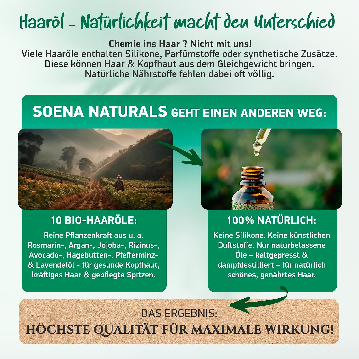 Detalle de BIO Haaröl Rosmarin+9 – Wachstumsöle für Haarstärkung, 100% Bio, Made in Germany