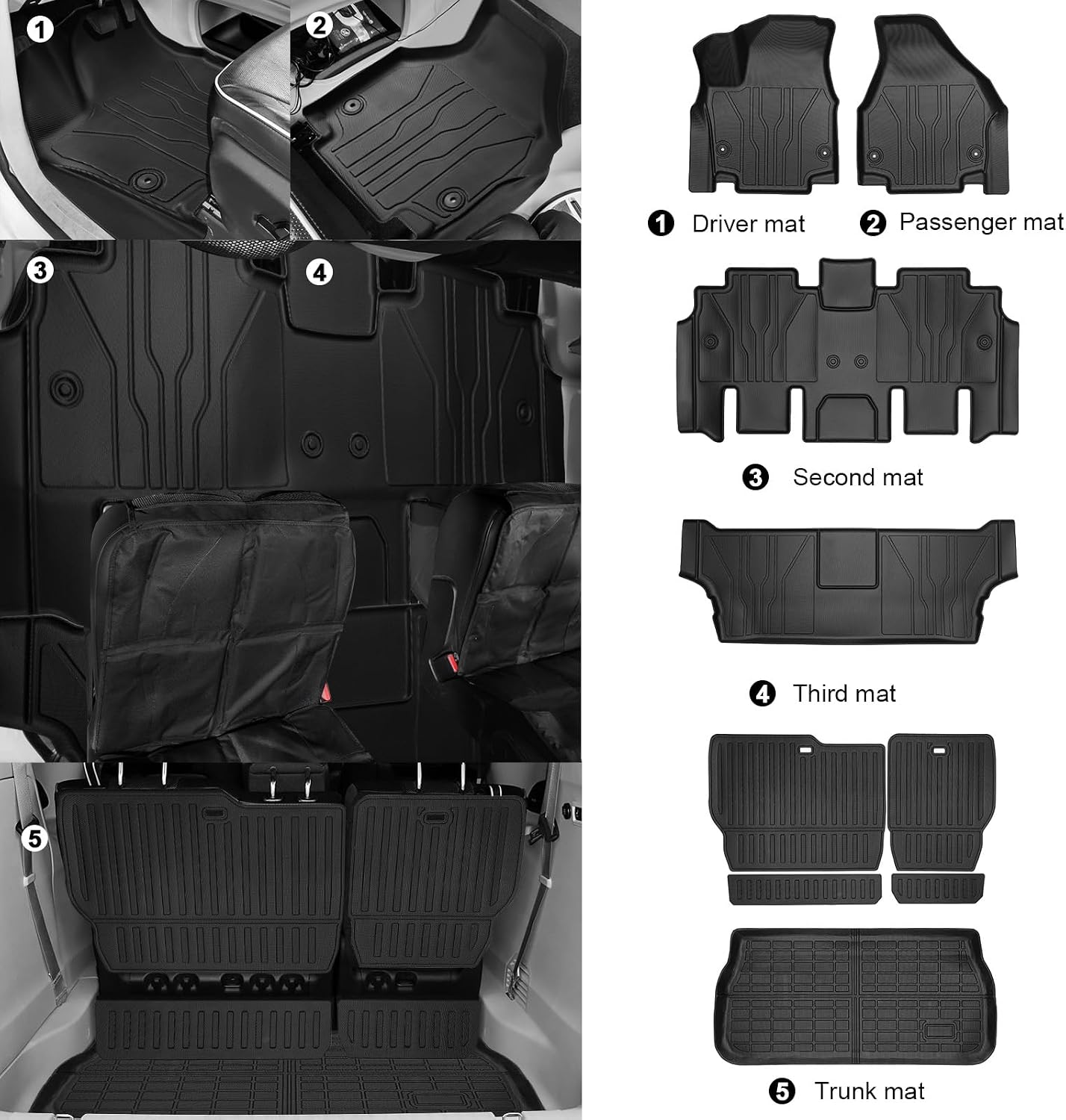 Thumbnail 6 de Floor mats and cargo mat for Chrysler Pacifica, TPE
