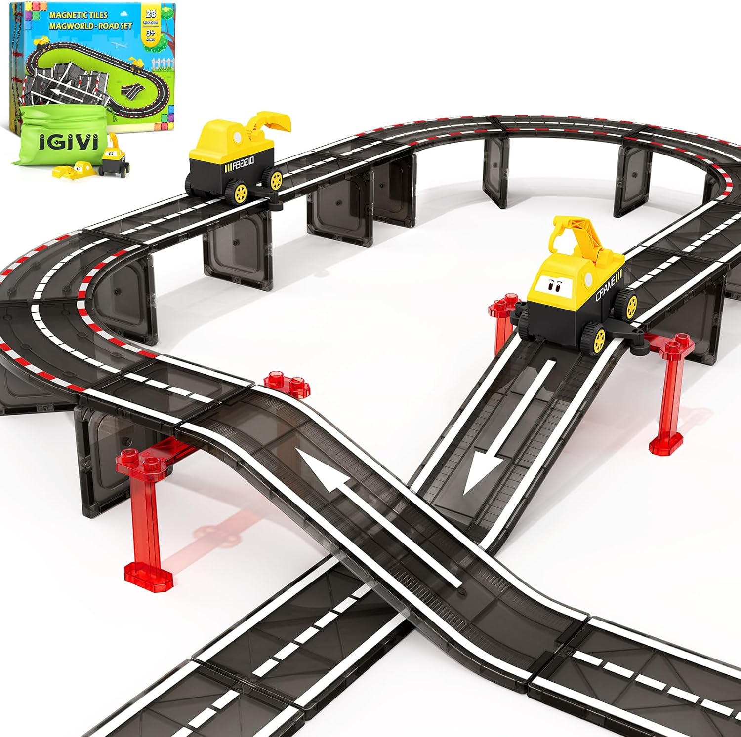 Thumbnail 6 de Magnetic Tiles 104-Piece Road Set for STEM Toys 🧩