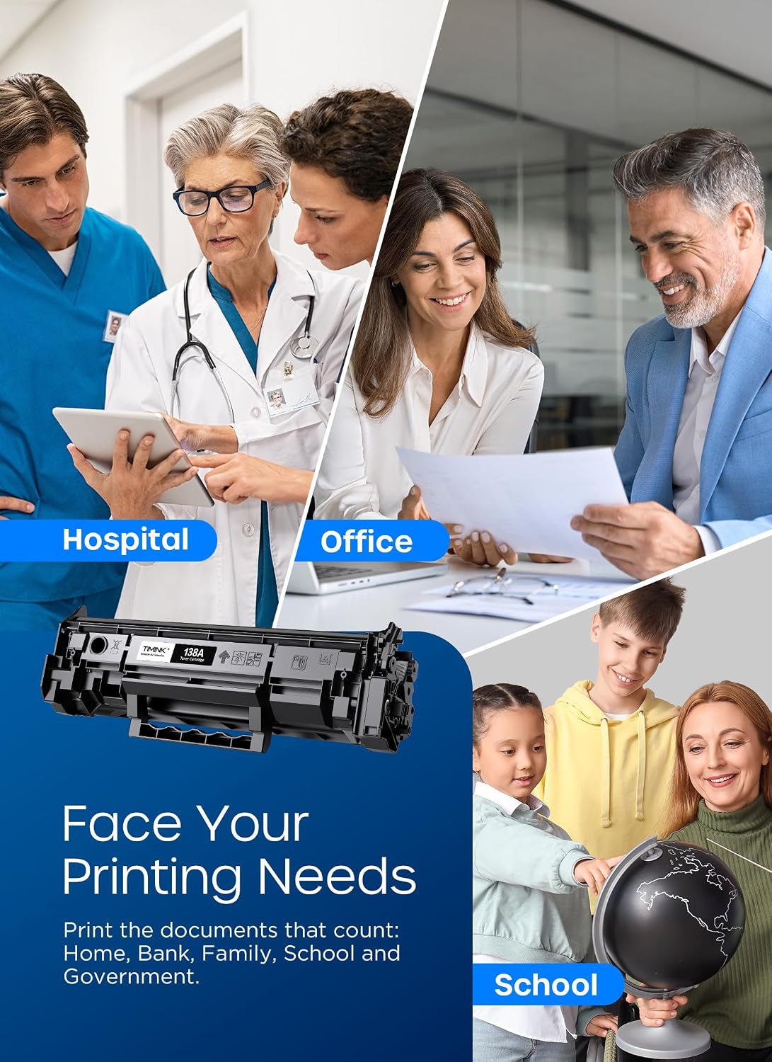 Thumbnail 6 de Timink H138A-2P Compatible Black Toner Cartridges, 2-Pack, 1,500 Pages Each