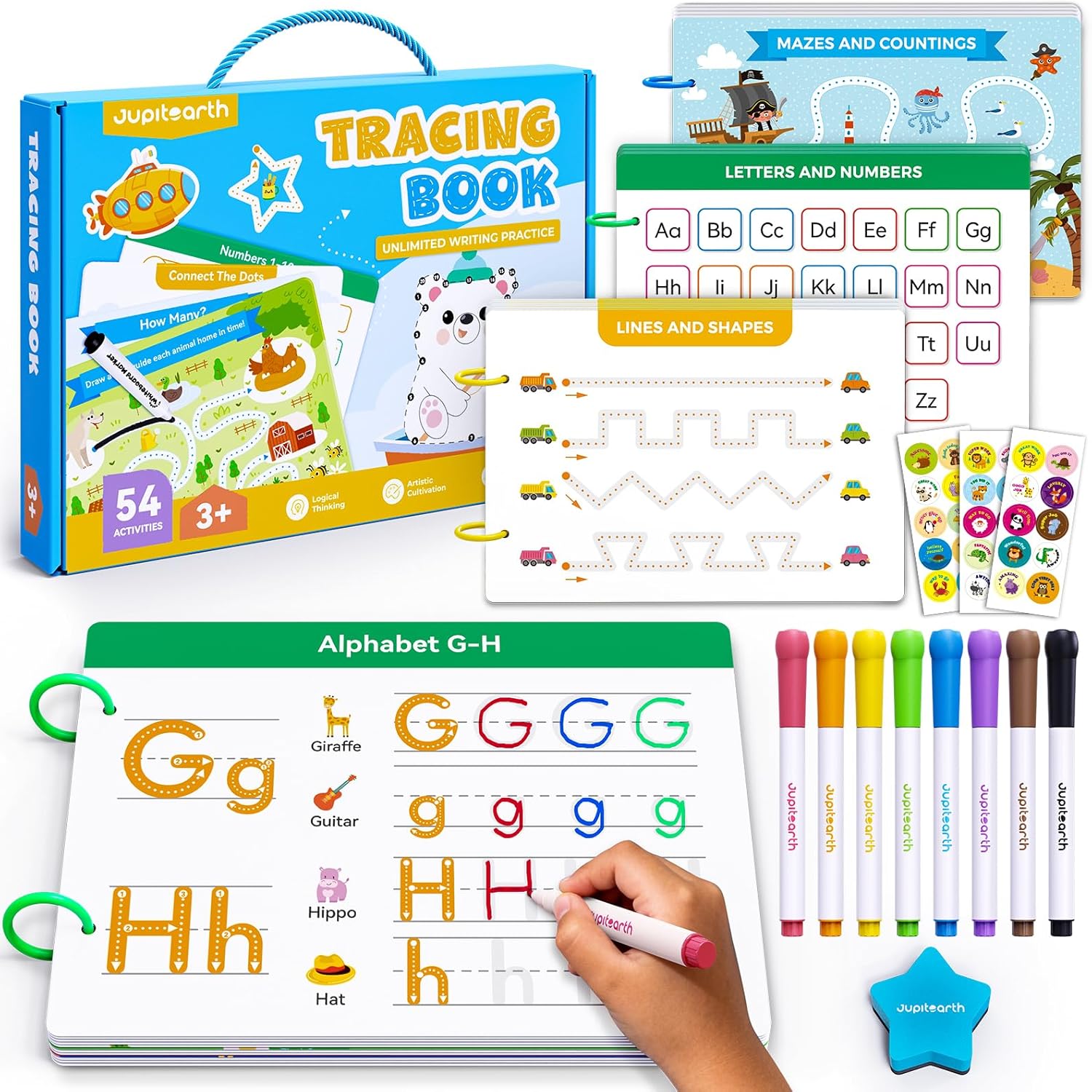 Imagen de JUPITEARTH Preschool Tracing Book 54 pages en OfertitasTOP