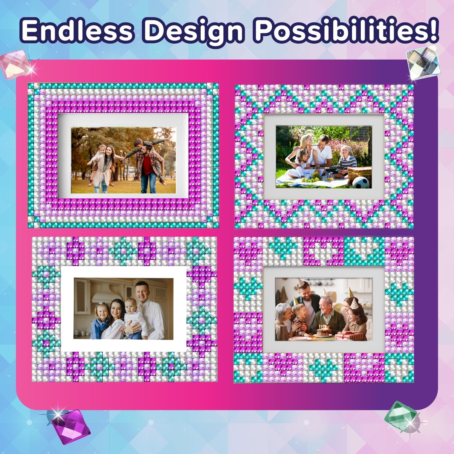 Thumbnail 5 de Purple Ladybug Kids Picture Frame Mosaic Kit