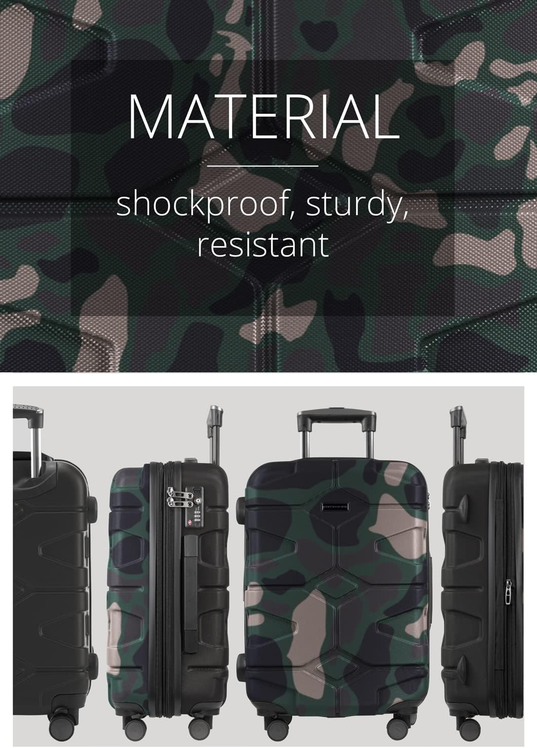 Thumbnail 6 de HAUPTSTADTKOFFER - X-Kölln Bagage à Main Cabine 58 cm, 40–50 L, 4 Roues, TSA, Camouflage