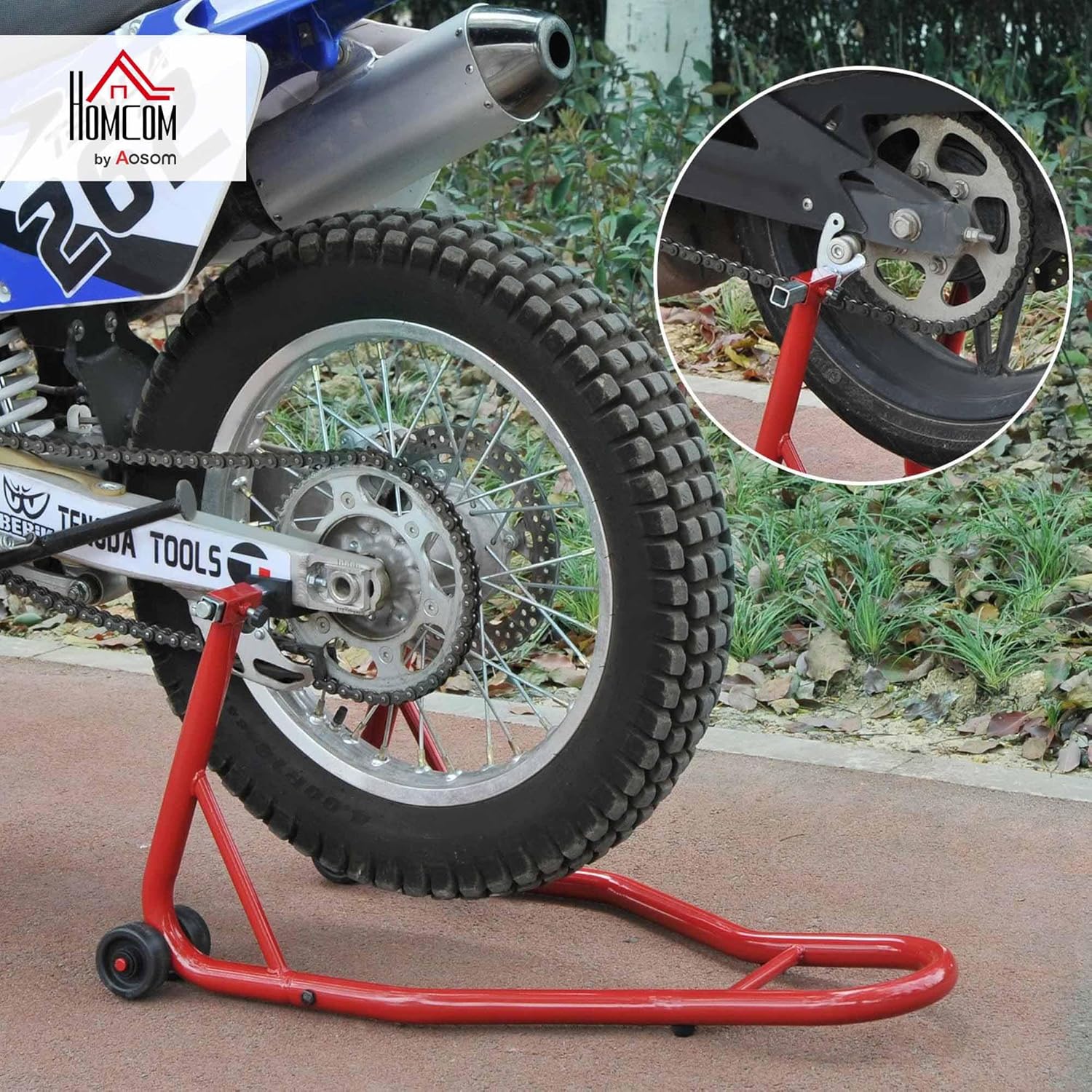Thumbnail 1 de HOMCOM Caballete de Moto Soporte Posterior Universal 80x50x40 cm