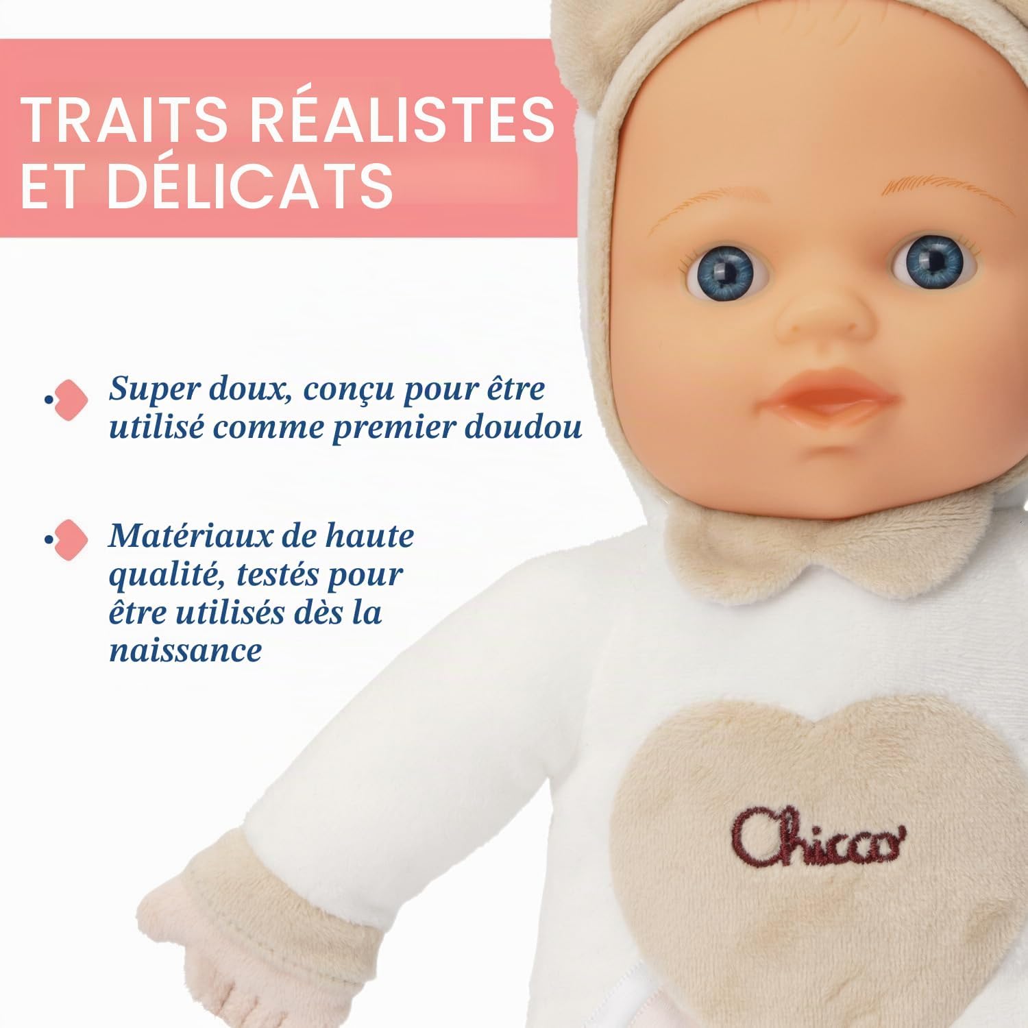 Thumbnail 2 de Chicco Ma Première Poupée, cœur Doux pour la Dentition — légère, lavable en machine dès 0 mois