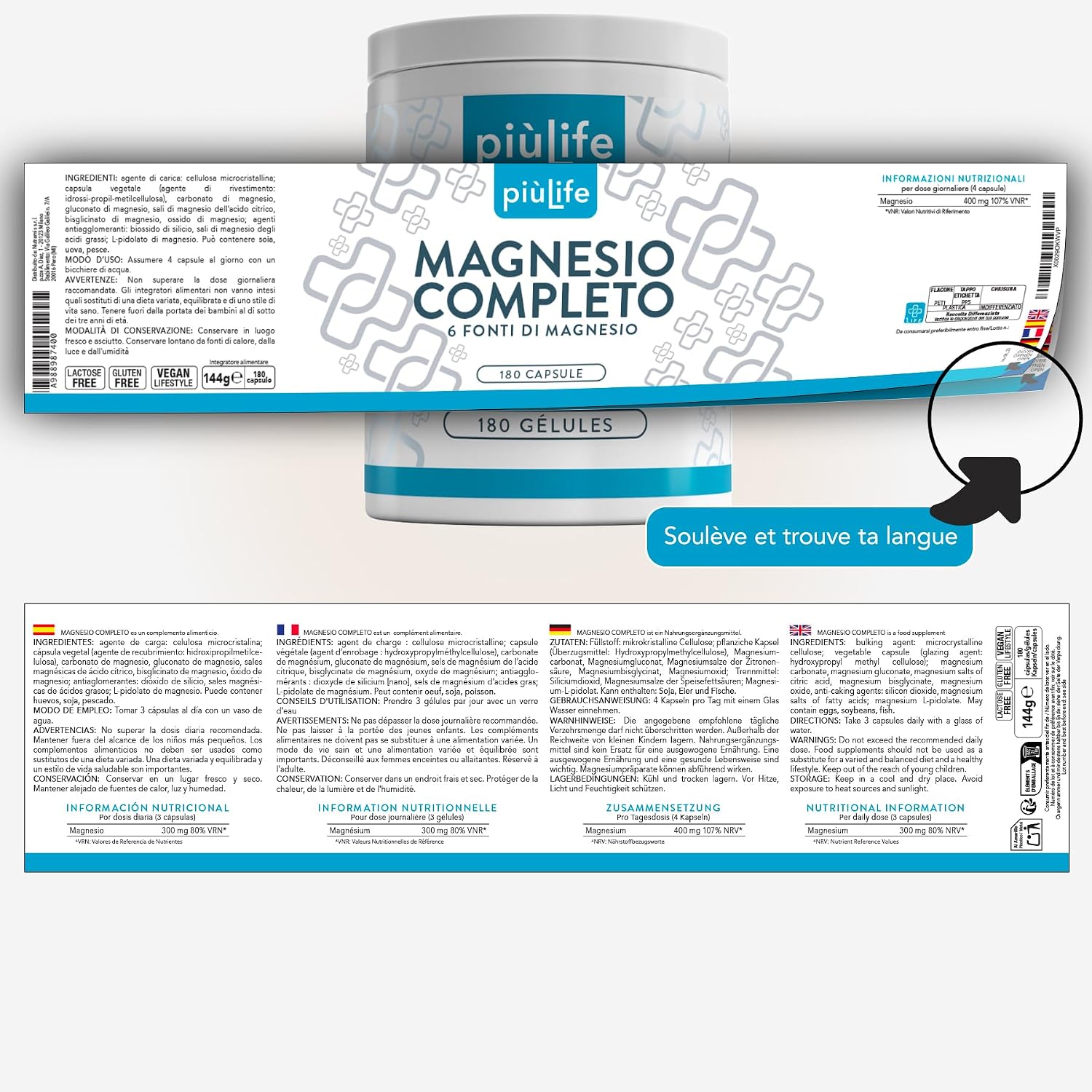 Thumbnail 5 de PiùLife Magnesium Complex 300 mg gélules santé