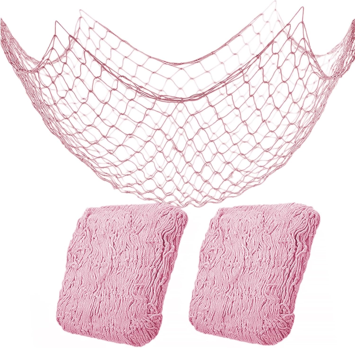 Thumbnail 6 de 2 Pack Natural Cotton Fish Net Decorations for Party – Nautical Hawaiian Backdrop & Table Decor
