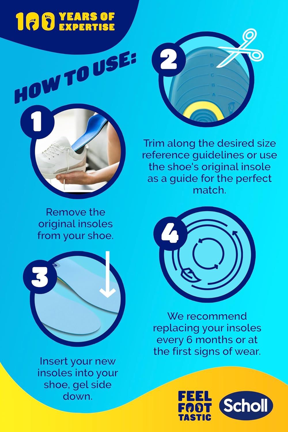 Thumbnail 6 de Scholl GelActiv Everyday Men’s Insoles – All‑Day Comfort, Trim to Fit UK 7–12