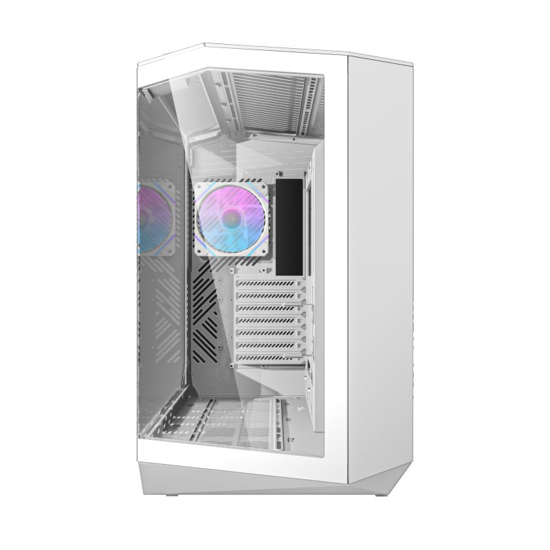 Thumbnail 1 de darkFlash DY470 White, torre panorámica Full Tower con 4 ventiladores ARGB/PWM