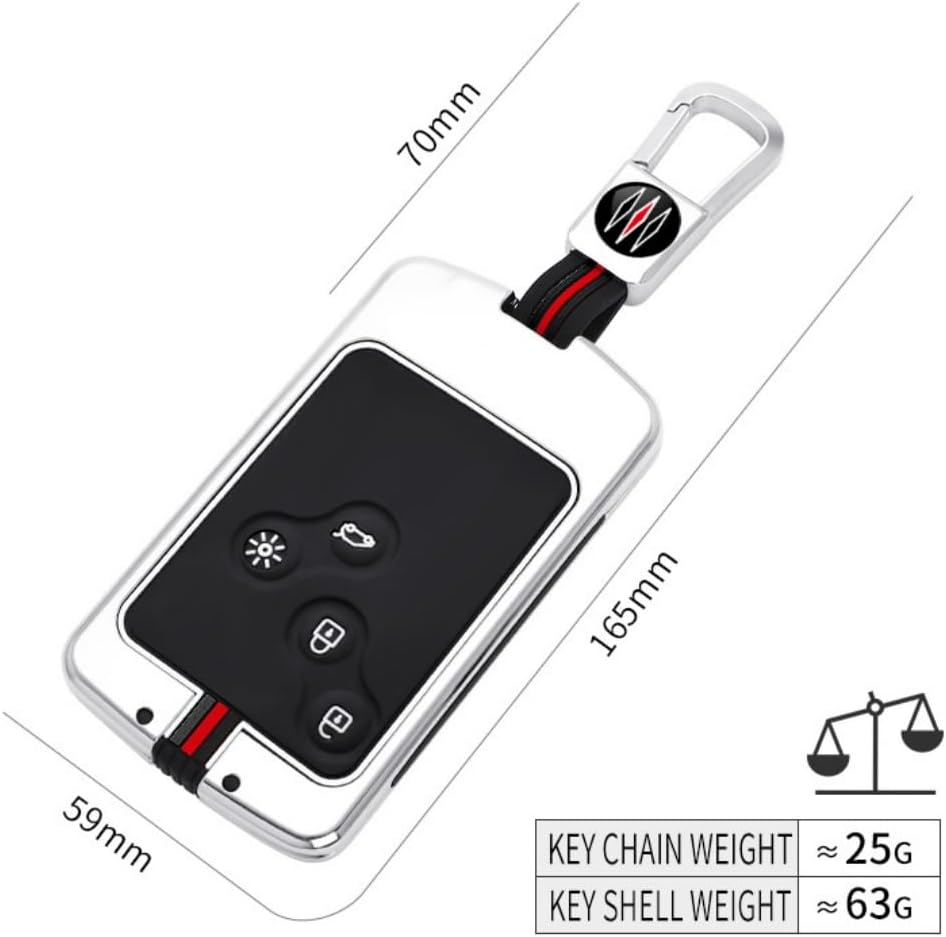 Detalle 2 de Happyit zinc alloy car key cover case for Renault keys (3D silicone buttons, matte finish)