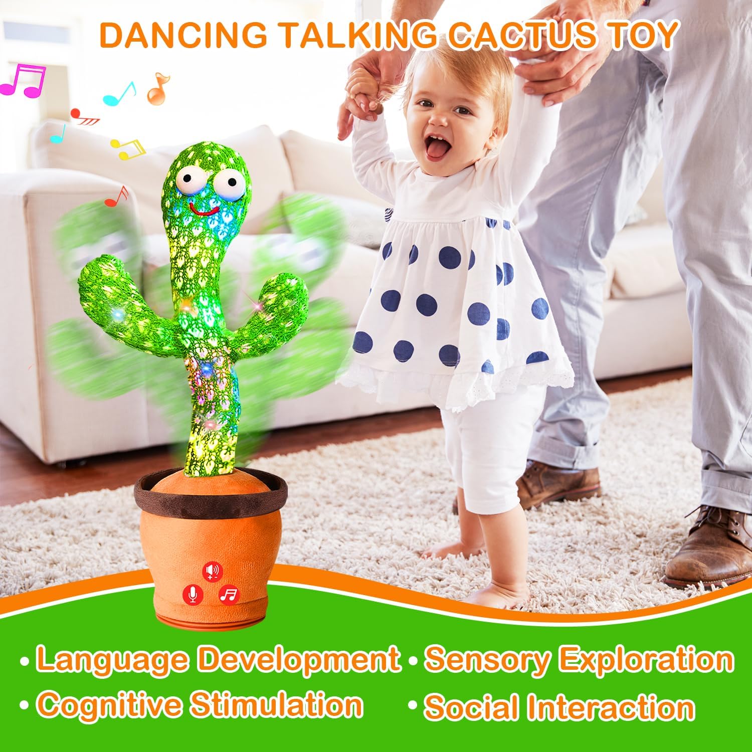 Thumbnail 3 de Rechargeable Dancing Talking Cactus Toy (51 English Songs) by River Mill