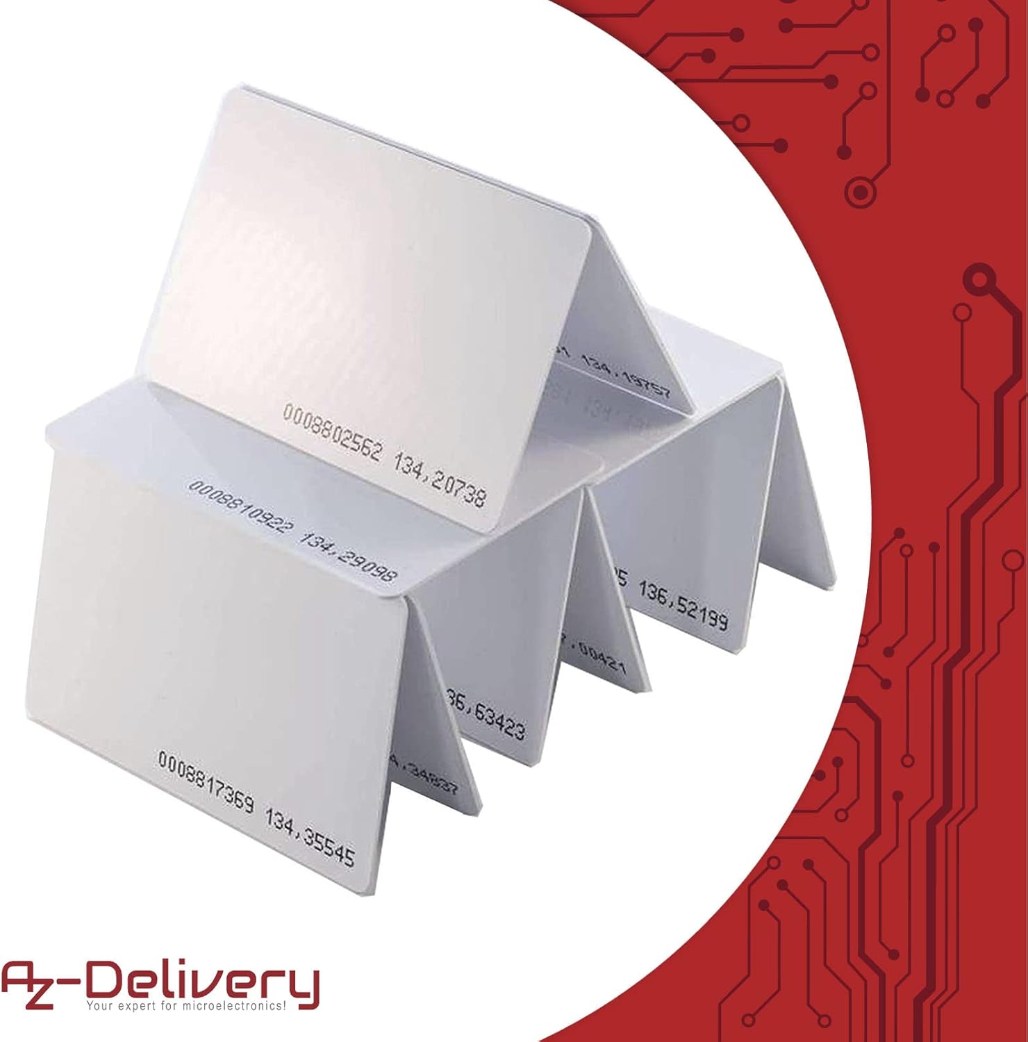 Thumbnail 1 de AZDelivery Lot de 30 cartes RFID 125 kHz compatibles EM4100 (blanches, numérotées)