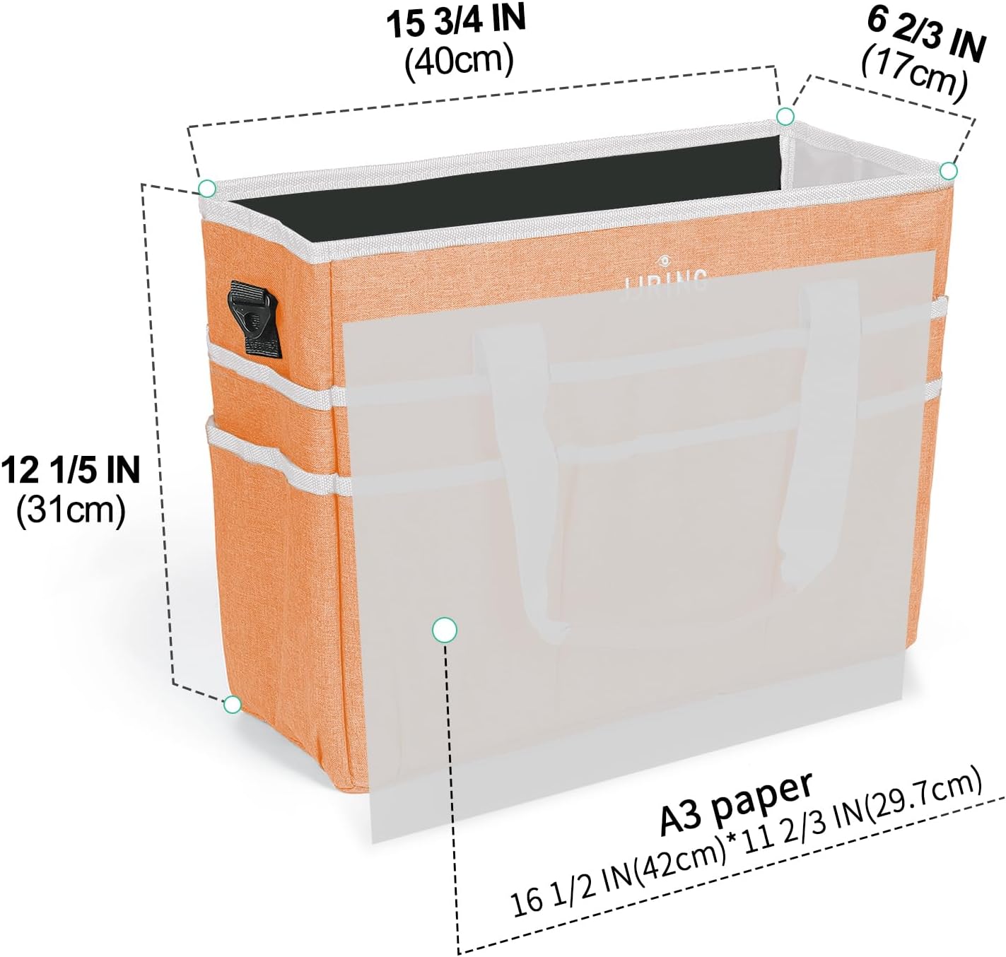 Thumbnail 2 de JJRING Craft Organizer Tote Bag (Large) with 16 Pockets for Art, Sewing, School, and Office Supplies