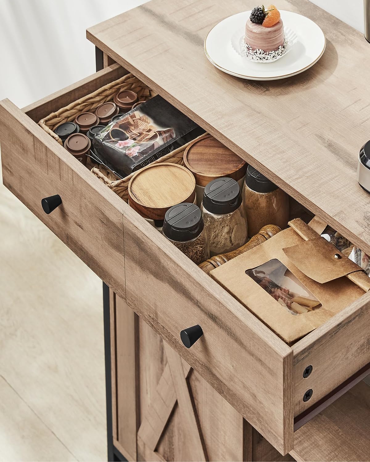 Thumbnail 4 de VASAGLE DAXTON LSC100B50 förvaringsskåp med skjutdörr, 70 x 30 x 80 cm