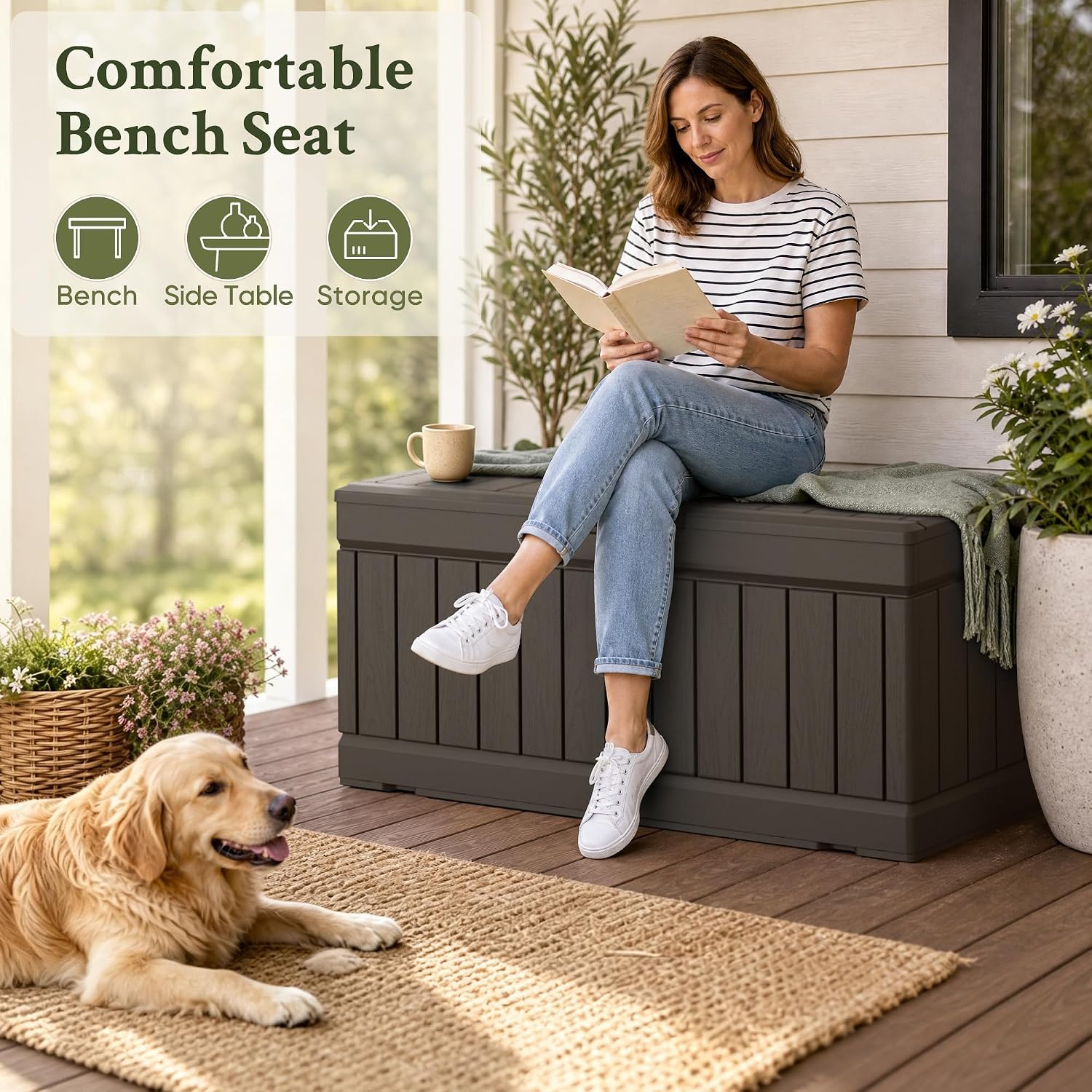 Thumbnail 5 de Devoko outdoor deck box, 80-gallon capacity