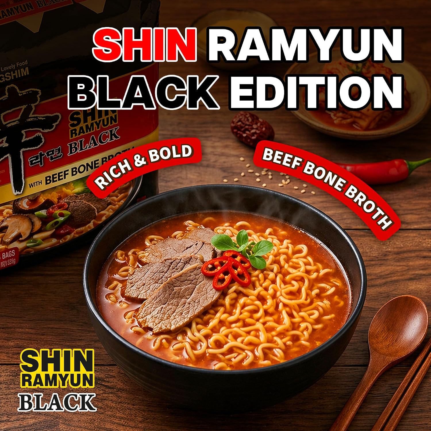 Detalle 1 de Nongshim Korean Ramen Variety Pack, 16 Pack with Shin Ramyun, Neoguri & Chapagetti