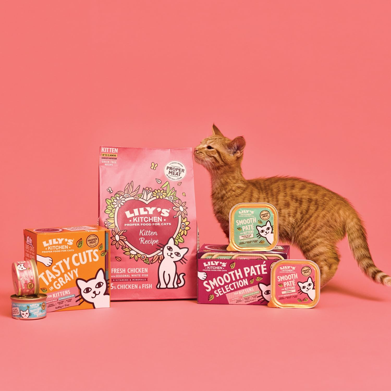 Detalle de Lily's Kitchen Pâté lisse pour chaton Poulet + bœuf (19 x 85 g) – aliments humides naturels
