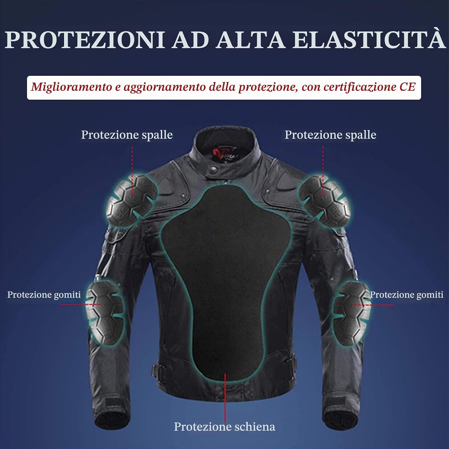 Thumbnail 5 de BORLENI Giacca da moto tutte le stagioni con protezioni CE ⛑