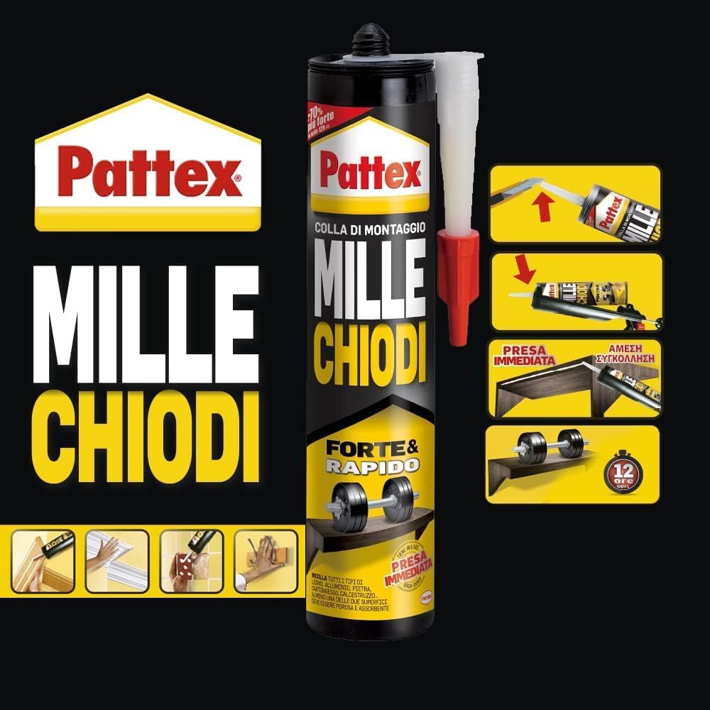 Thumbnail 5 de Pattex Millechiodi Forte & Rapido adesivo montaggio 2x400 g