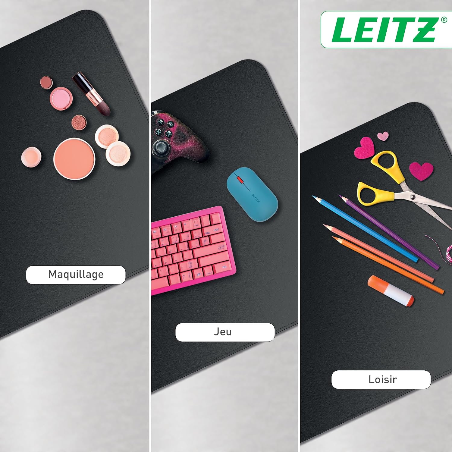 Thumbnail 4 de Tapis de bureau grand format Leitz — Sous-main imperméable 80x40 cm, noir