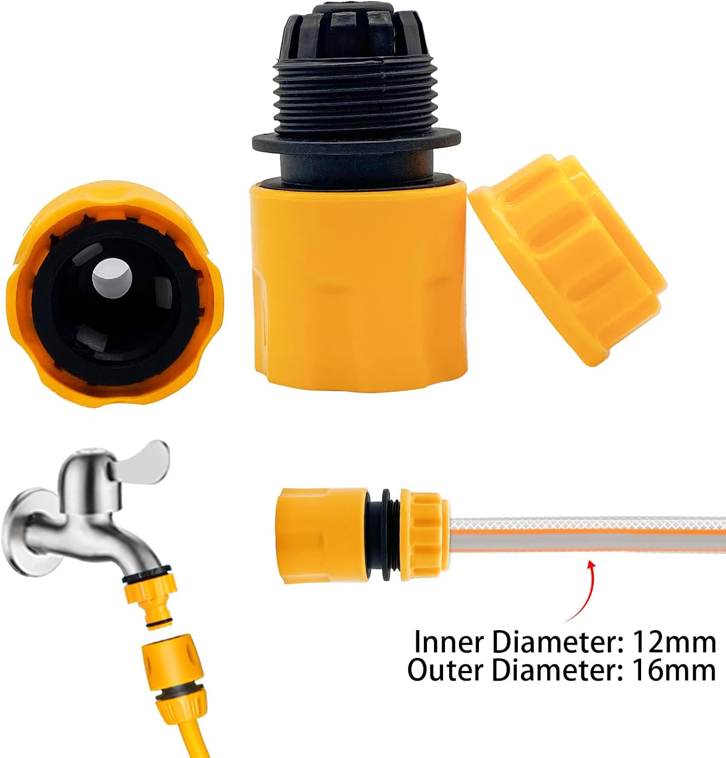 Thumbnail 2 de 27Pcs 2-in-1 Garden Hose Kit with Nozzle, Quick & Repair Connectors (1/2'' & 3/4'')