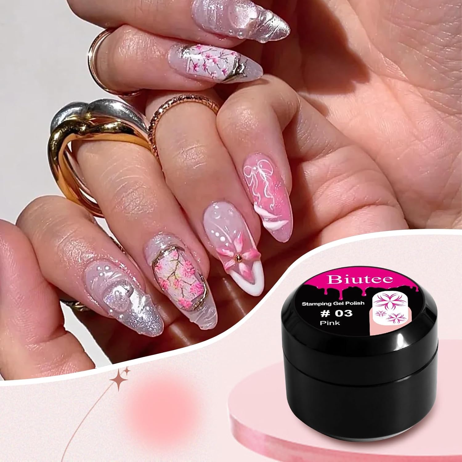 Thumbnail 6 de Biutee Stamping Gel Polish, 12 kleuren stempelgel voor nagels, 8 ml