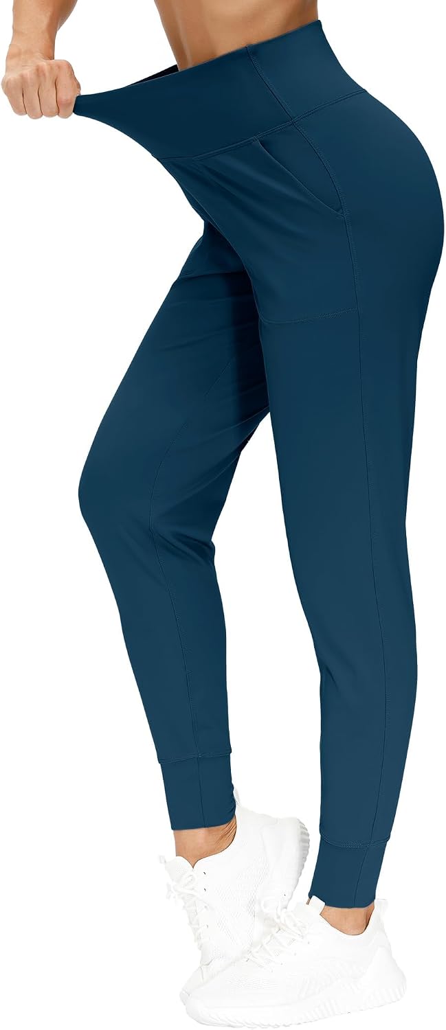 Detalle de THE GYM PEOPLE women’s lightweight tapered joggers with four-way stretch