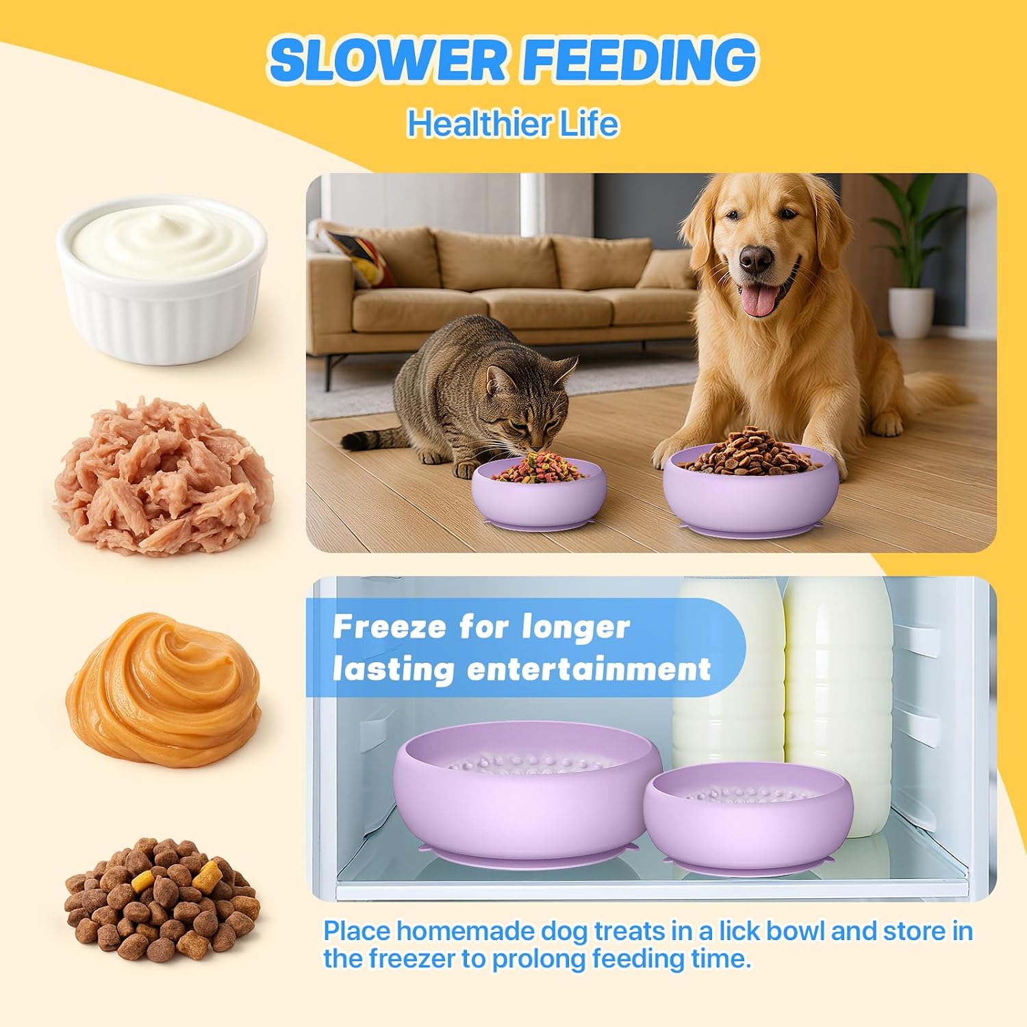 Detalle 2 de Pawinner 2-in-1 slow feeder lick bowls